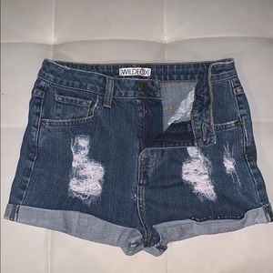 WILDFOX high waisted denim shorts